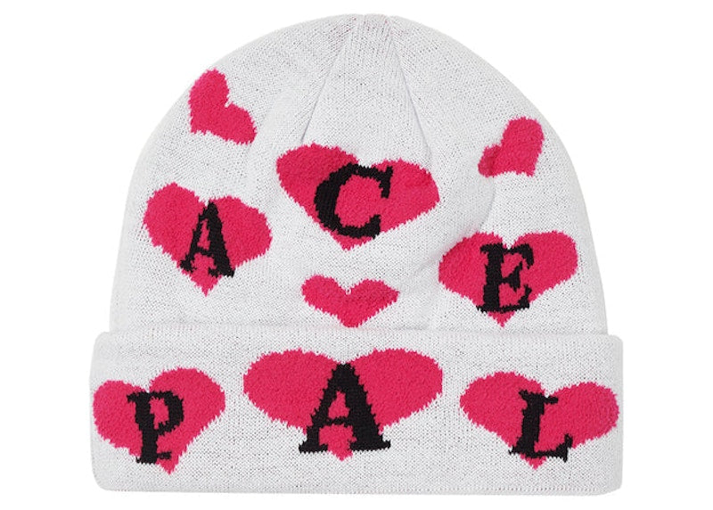 Palace Love Me Jacquard Beanie White