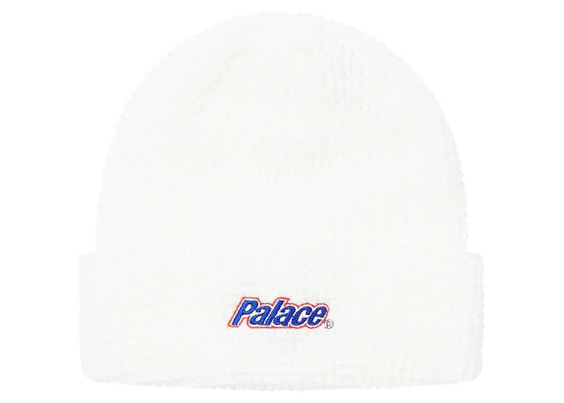 Palace Lowercase Font Beanie White