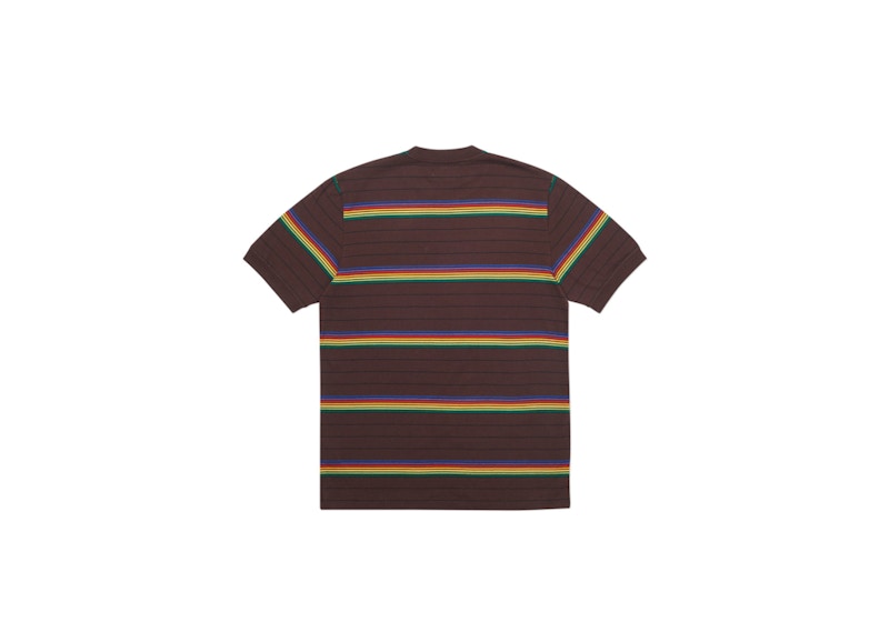 Palace Mershy-Pea Striped T-shirt Burgundy