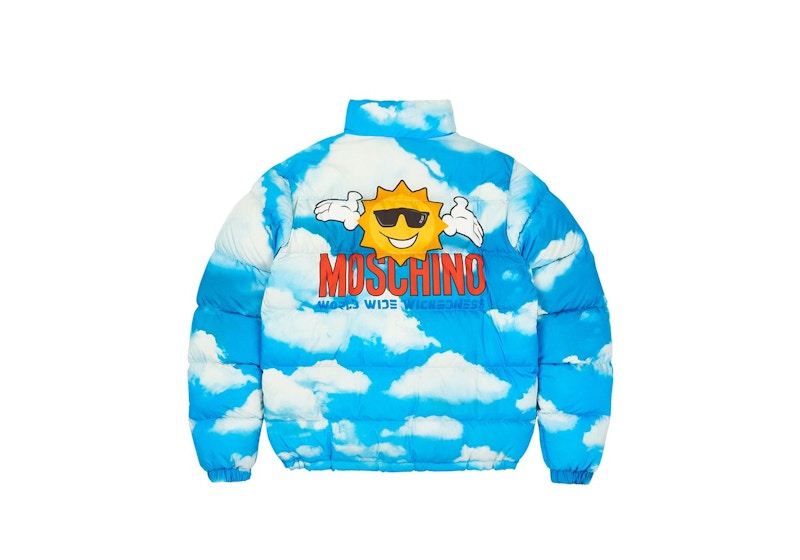 Palace Moschino Puffa Jacket Blue Cloud