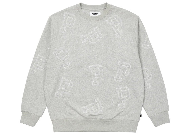 Palace Multi P Flatlock Crew Grey Marl