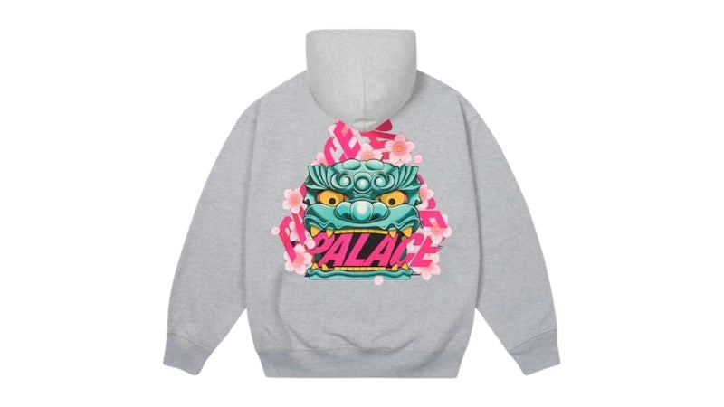 Palace Osaka Exclusive Tri-Ferg Hoodie Grey Marl
