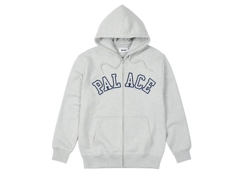 Palace Outline Arch Zip Hood Grey Marl