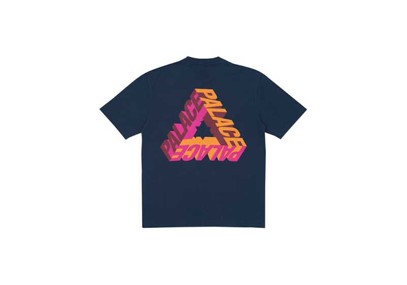 Palace P-3D T-Shirt (Summer 2017) Navy/Red/Orange/Pink