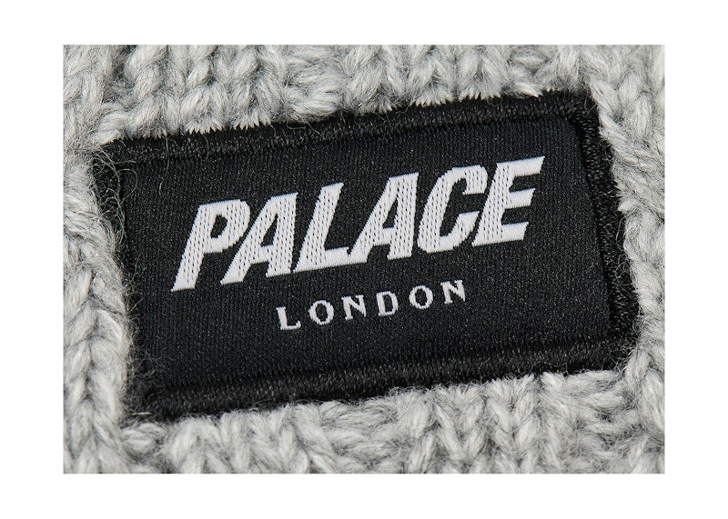 Palace P Link Beanie Grey Marl