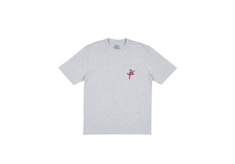 Palace P Man Pocket T-shirt Grey Marl/Red