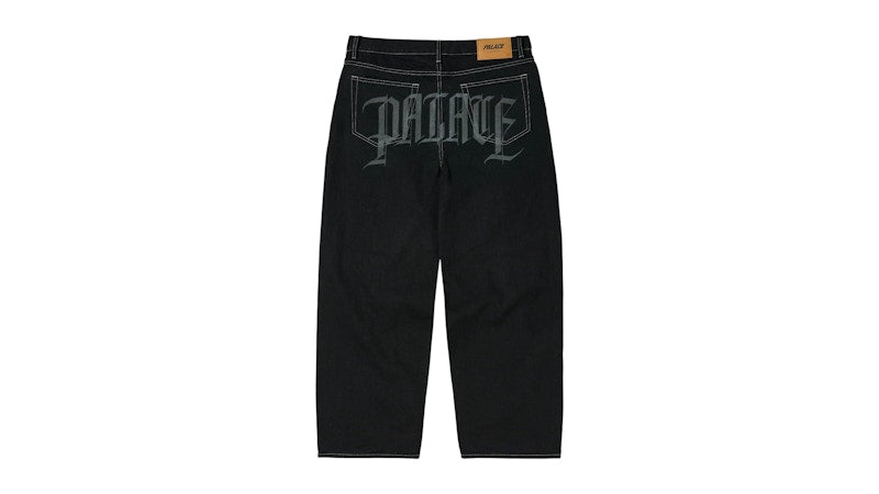 Palace P90 Baggy Script Jean Black Stone Wash