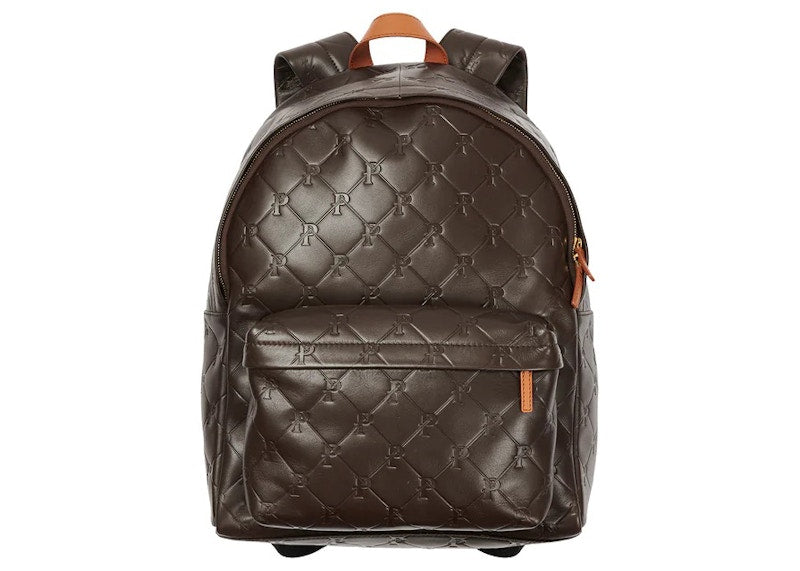 Palace PAL-M-Gram Leather Backpack Brown