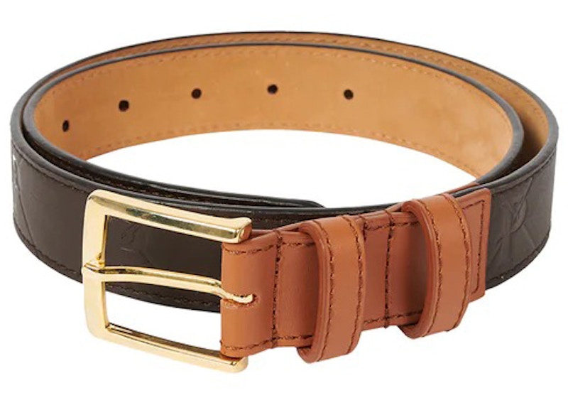 Palace PAL-M-Gram Leather Belt Brown