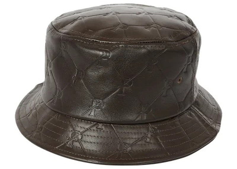 Palace PAL-M-Gram Leather Bucket Hat Brown