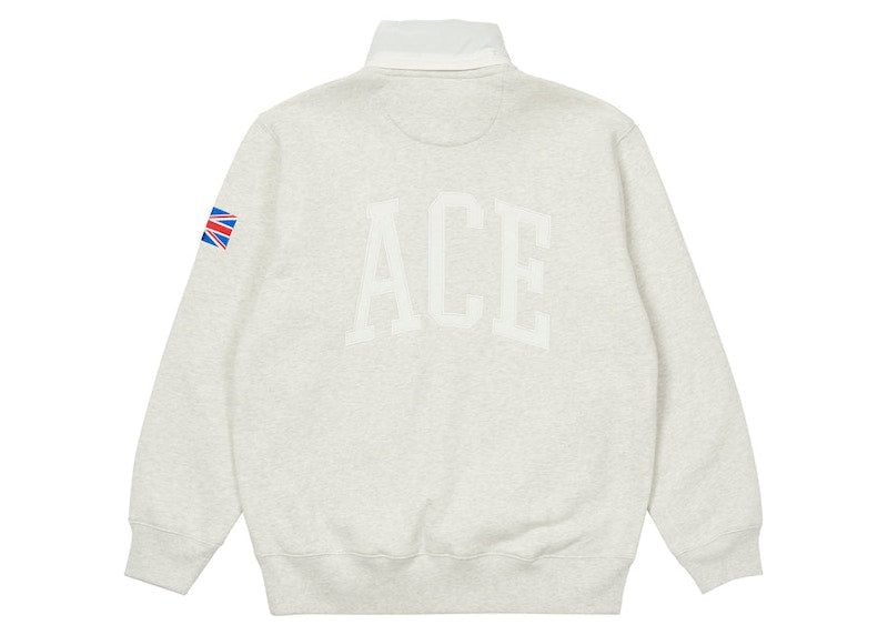 Palace Pal GB 1/4 Zip Light Grey Marl