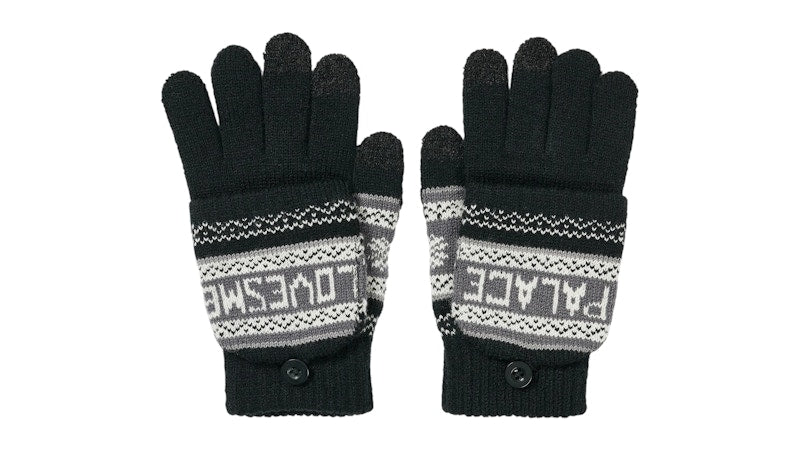 Palace Loves Me Knitted Gloves Black