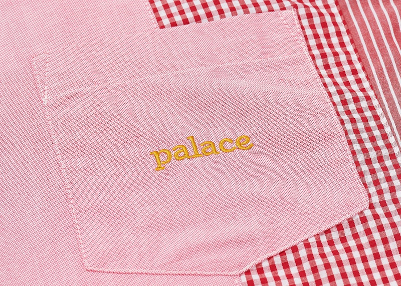 Palace Patchwork Stripe Shirt Red