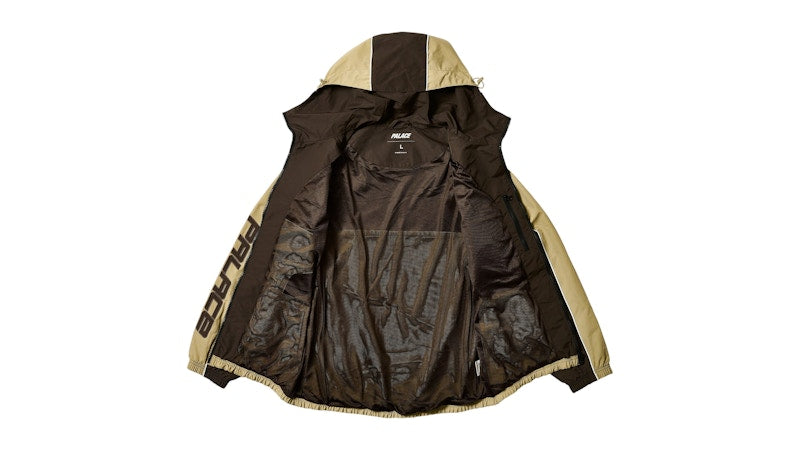 Palace Piped Hooded Shell Jacket Brown