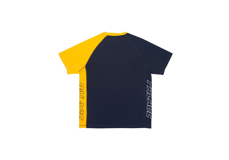 Palace Pique Paneled Shortsleeve Navy/Yellow