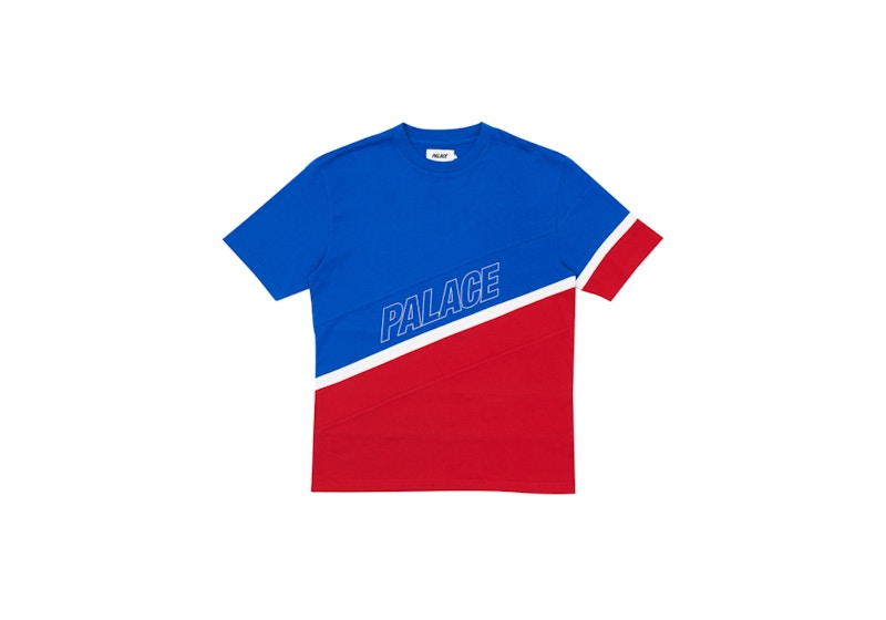 Palace R Stripe T Blue/White/Red