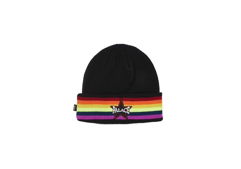 Palace Rainbow Beanie Black