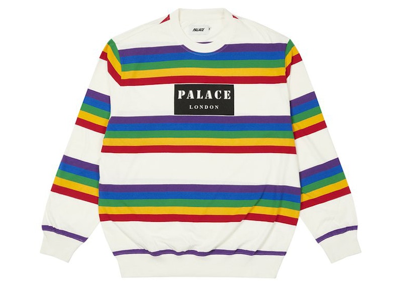 Palace Rainbow Stripe Longsleeve White