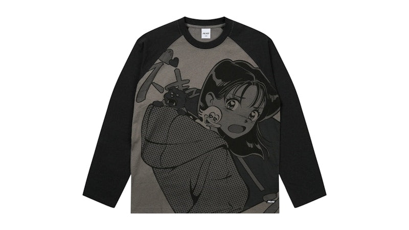 Palace Rear View Raglan Longsleeve Shirt Black/Mono