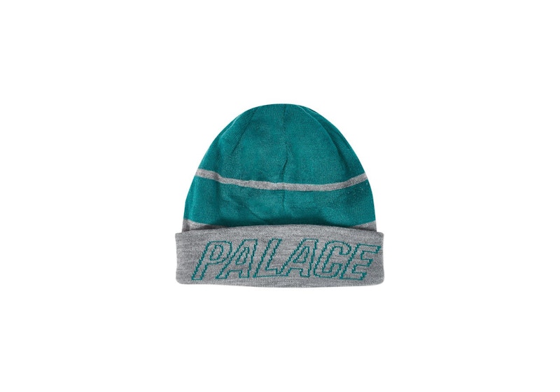 Palace Reversible Beanie Grey Marl/Green