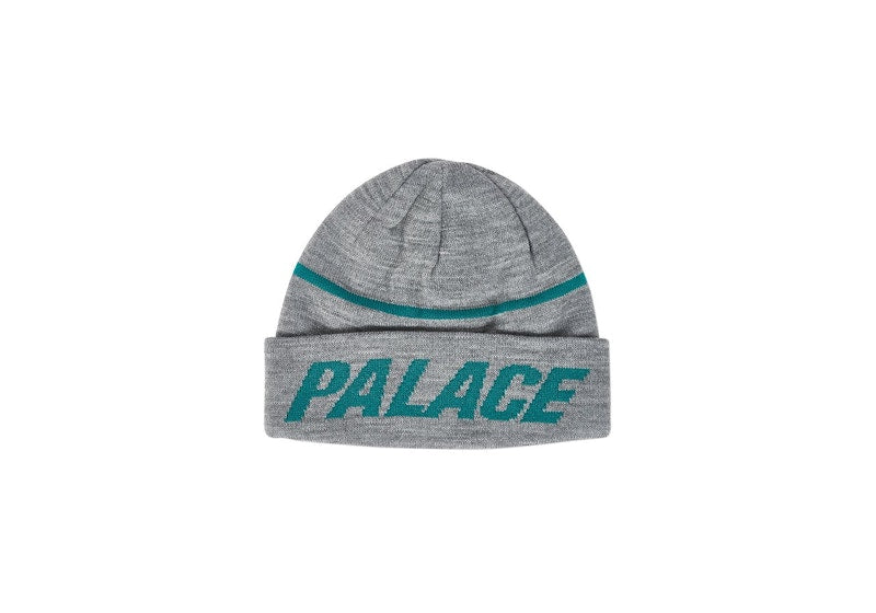 Palace Reversible Beanie Grey Marl/Green