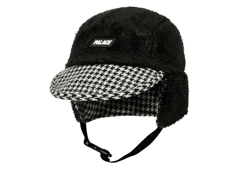 Palace Reverso Earflap 4-Panel Houndstooth White