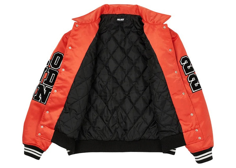Palace Satin Varsity Jacket Orange