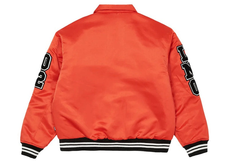 Palace Satin Varsity Jacket Orange