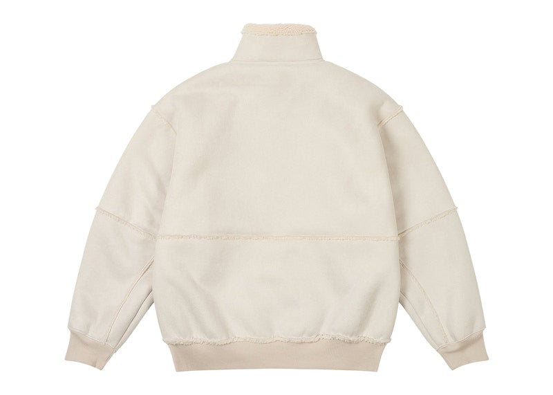 Palace Sherpa Faux Suede Funnel Soft White