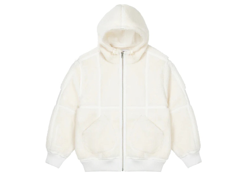 Palace Sherpa Hooded Jacket Off White