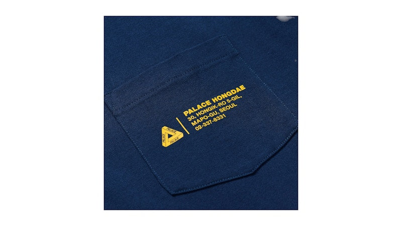Palace Shop Locator Pocket Hongdae T-Shirt Navy
