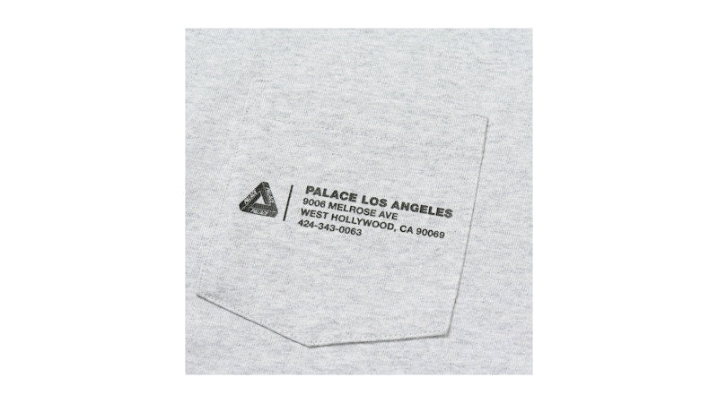 Palace Shop Locator Pocket Los Angeles T-Shirt Grey Marl