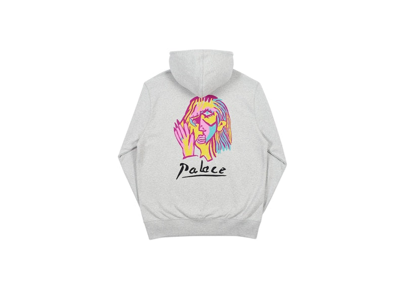Palace Signature Hood Grey Marl