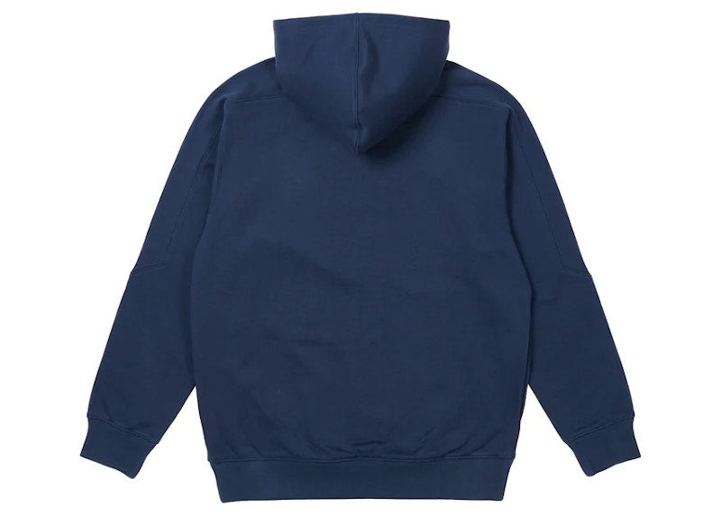 Palace Slant 1/4 Zip Hood Blue