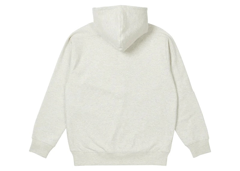 Palace Slant 1/4 Zip Hood Light Grey Marl