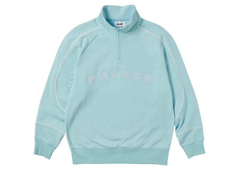 Palace Sport Piped 1/4 Zip Crystalised Blue