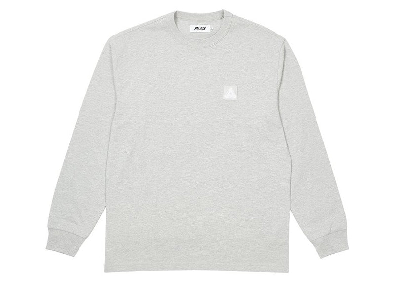 Palace Square Patch Longsleeve Grey Marl