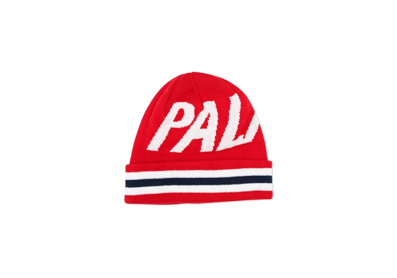 Palace Stripe Cuff Beanie Red