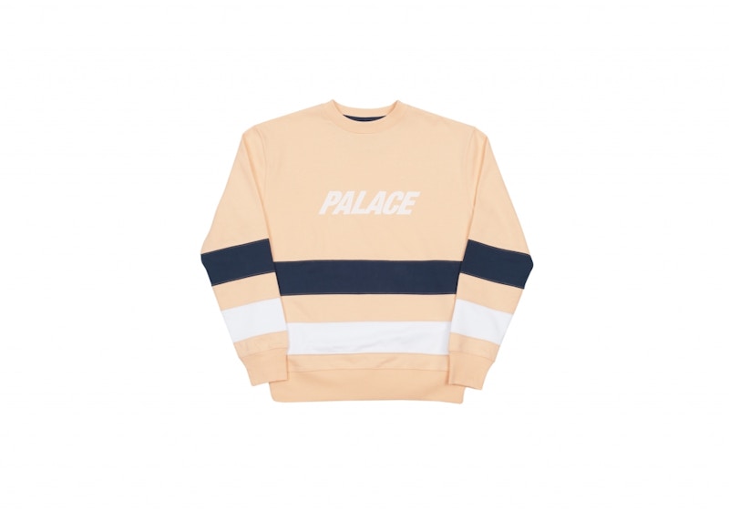 Palace Stripe Panel Crew Peach