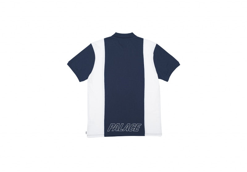 Palace Stripe Panel Polo White/Navy