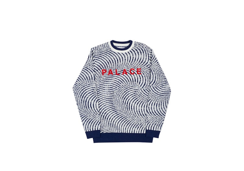 Palace Swirly Wurly Knit Navy/White