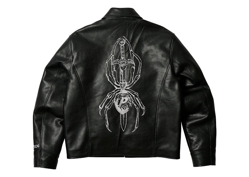 Palace TGF Leather Jacket Black