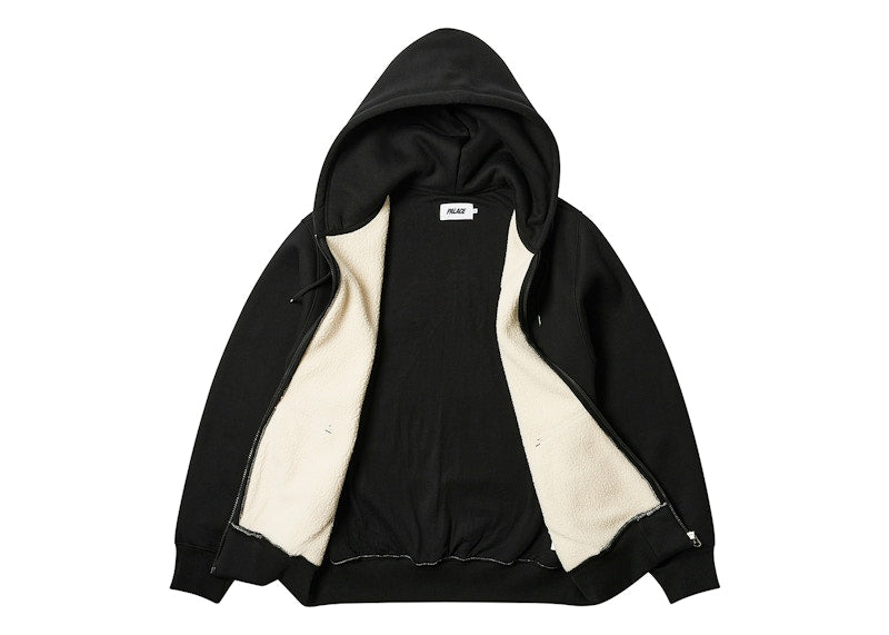 Palace Thermal Embossed P3 Zip Hood Black