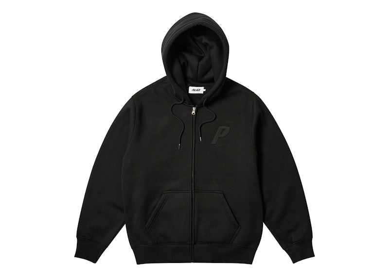 Palace Thermal Embossed P3 Zip Hood Black