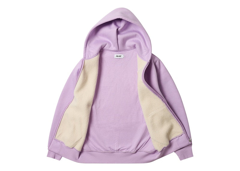 Palace Thermal Embossed P3 Zip Hood Pastel Purple