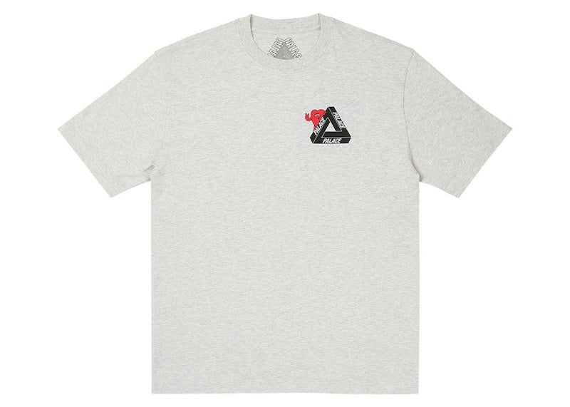 Palace Tri-Hearts T-shirt Grey Marl