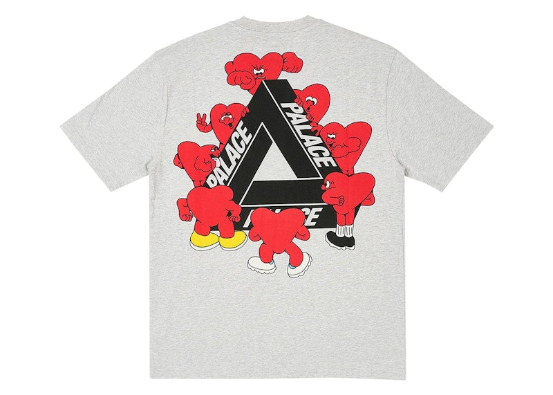 Palace Tri-Hearts T-shirt Grey Marl