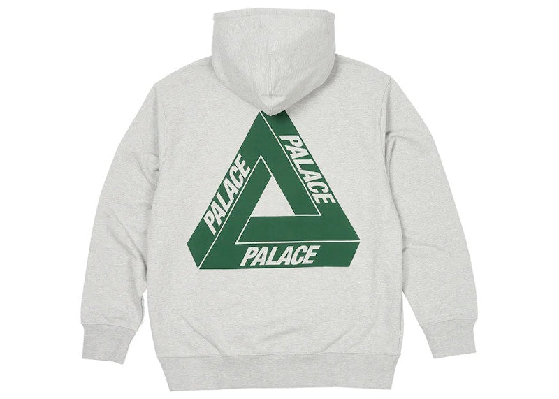 Palace Tri-Puff Print Zip Hood Grey Marl