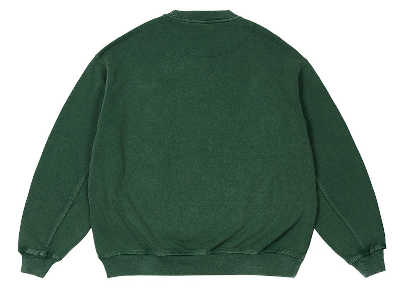 Palace Triple Stitch Crew Pigment Green