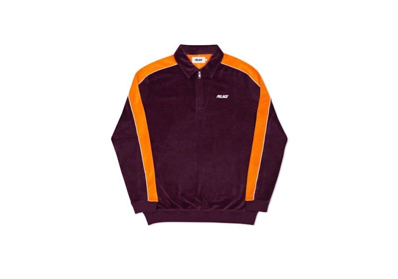 Palace Velour Half Zip Dark Purple/Orange